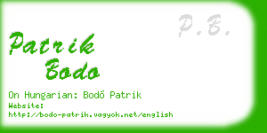 patrik bodo business card