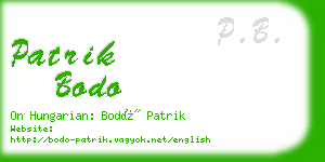 patrik bodo business card